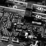 Black and white  workshop workshop photo Circuit board